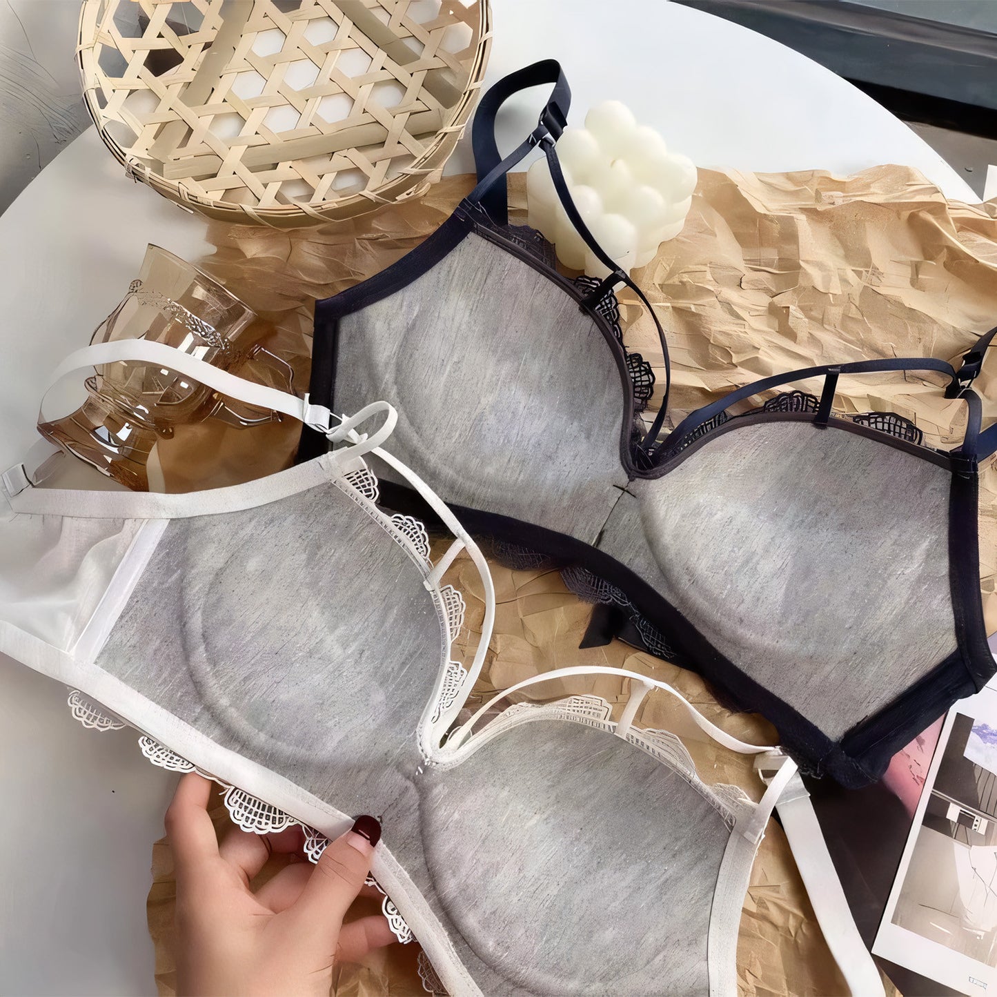 Lacy Bow Bra Set - Undeora