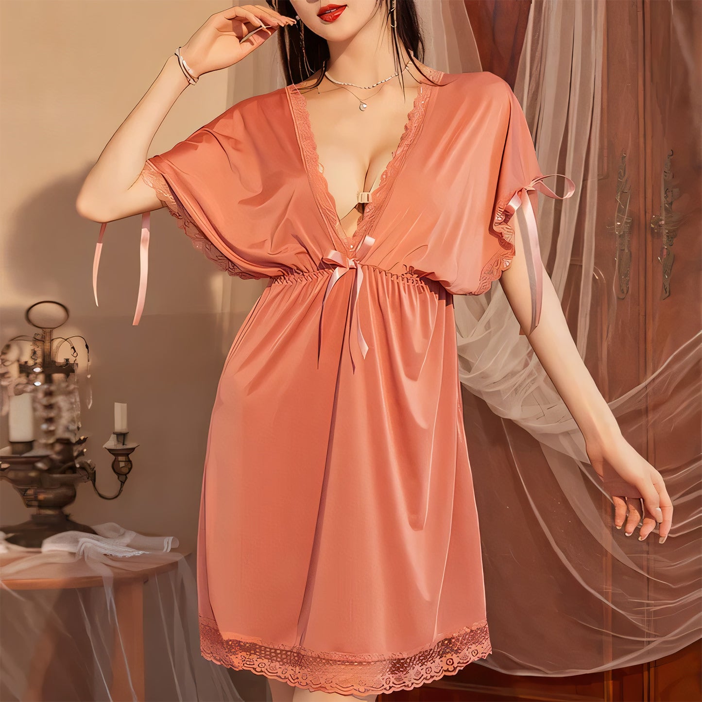 V-Neck Stylish Gown - Undeora
