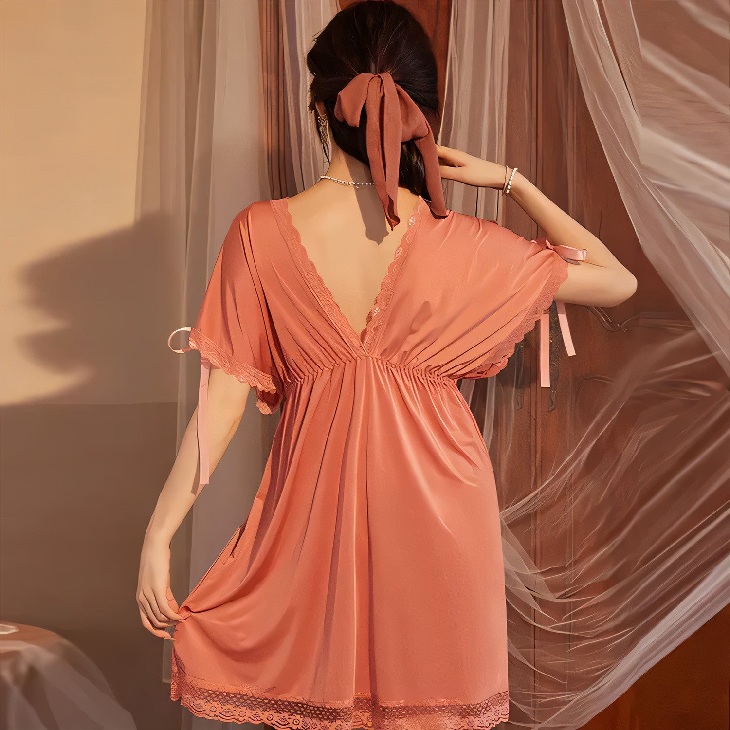 V-Neck Stylish Gown - Undeora