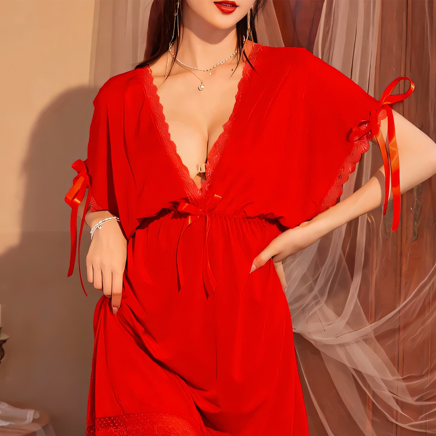 V-Neck Stylish Gown - Undeora