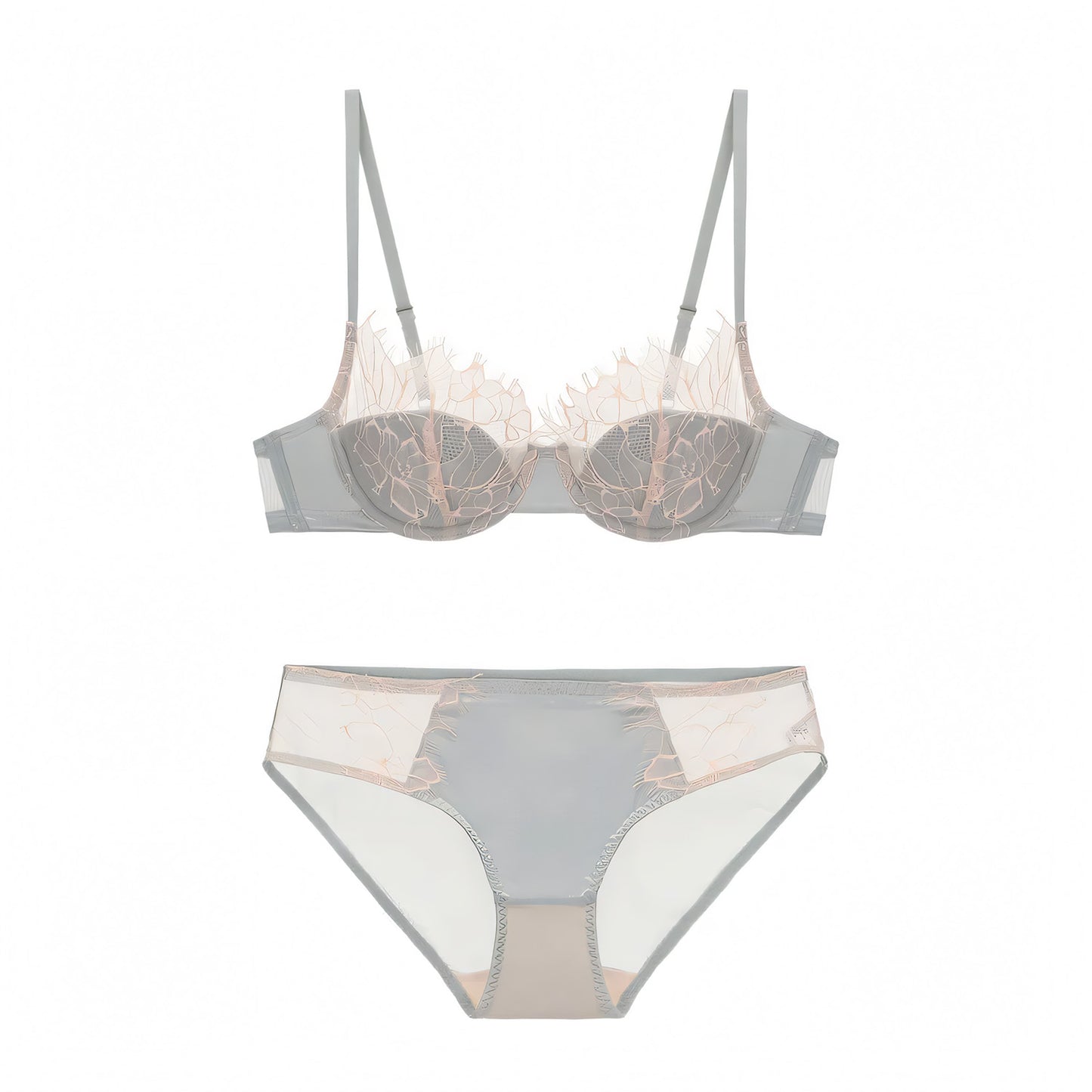 French Eyelash Push-Up Bra Set - Undeora