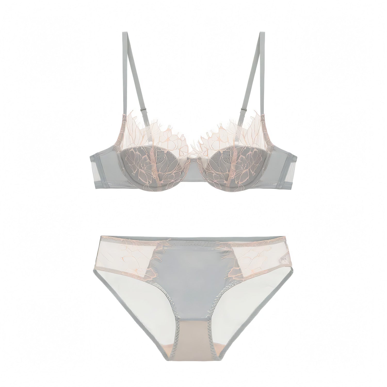 French Eyelash Push-Up Bra Set - Undeora