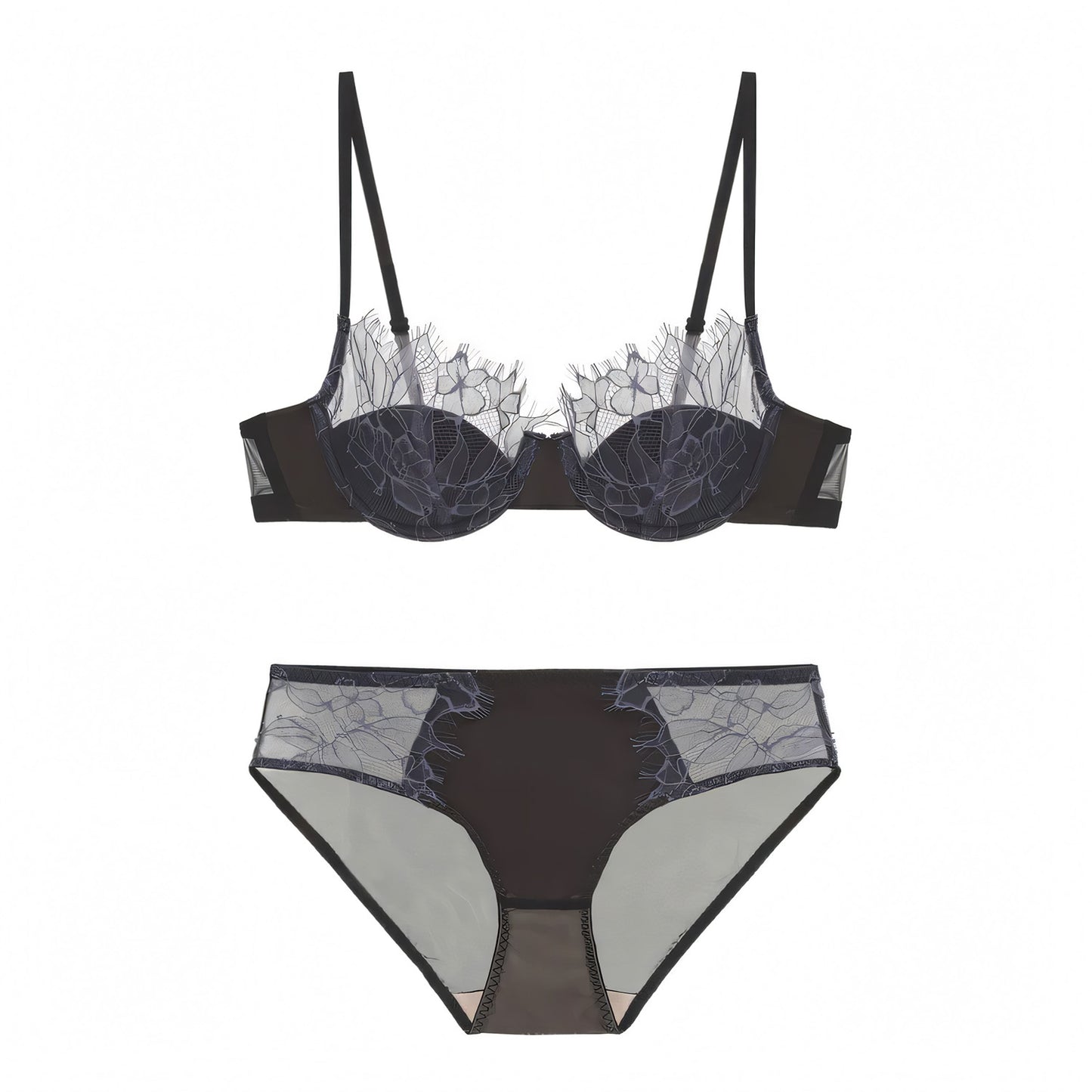 French Eyelash Push-Up Bra Set - Undeora