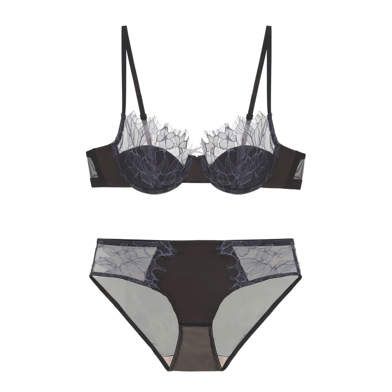 French Eyelash Push-Up Bra Set - Undeora