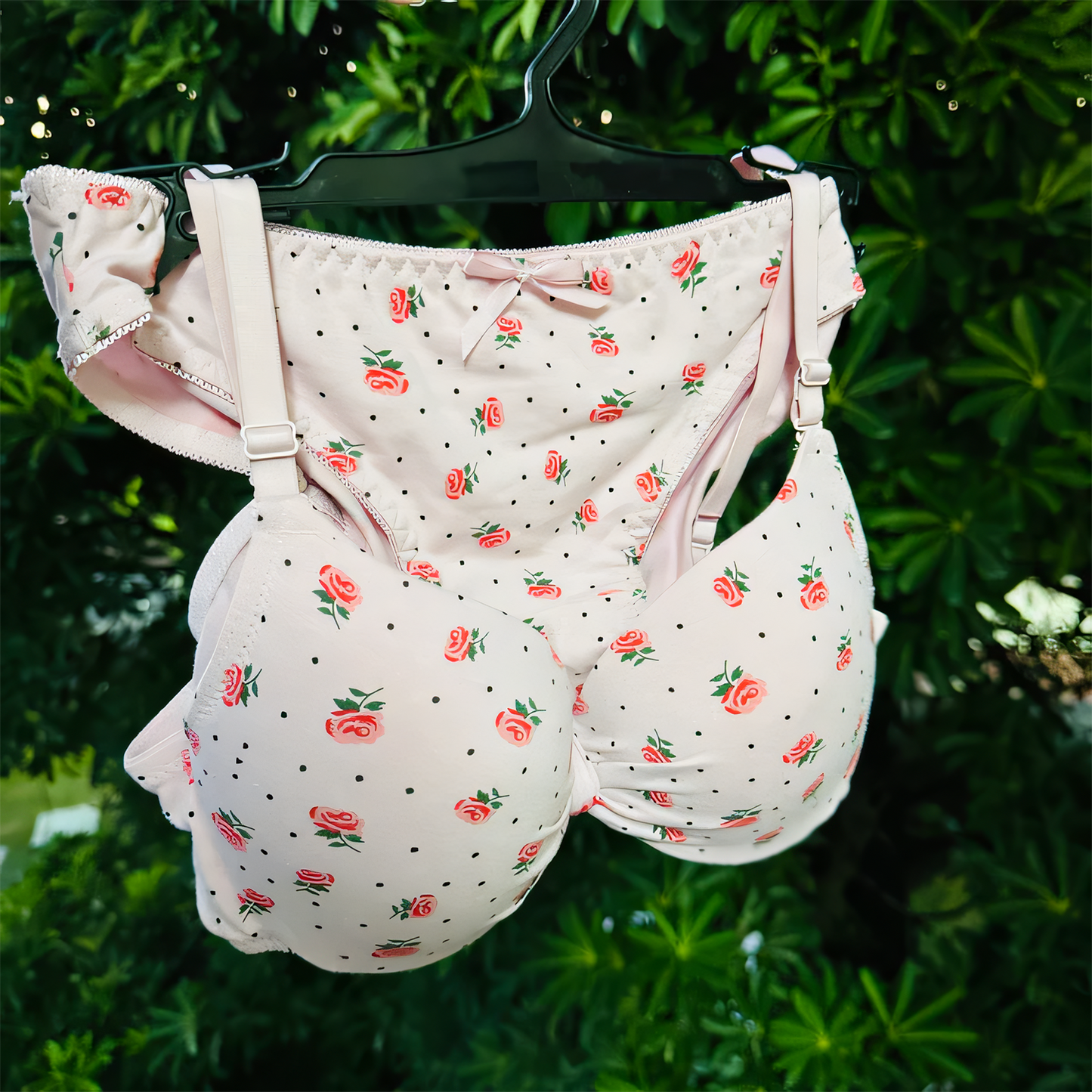 Flower Printed Padded Bra Set