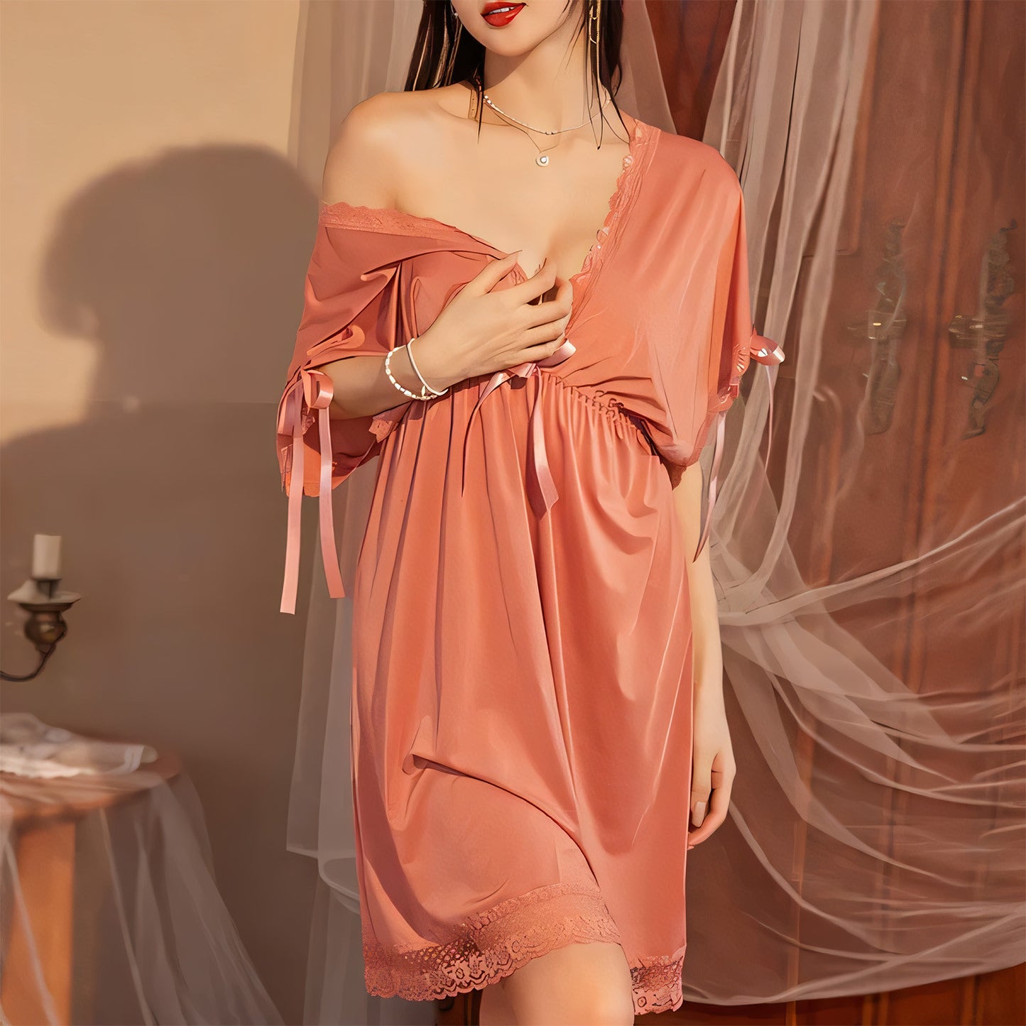 V-Neck Stylish Gown - Undeora