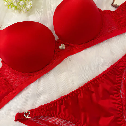 Silky Heart Bra Set - Undeora