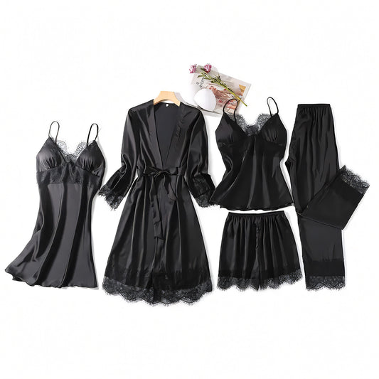 5 Piece Luxurious Silk Nighty - Undeora
