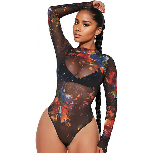 Mesh Tie & Die Bodysuit - Undeora