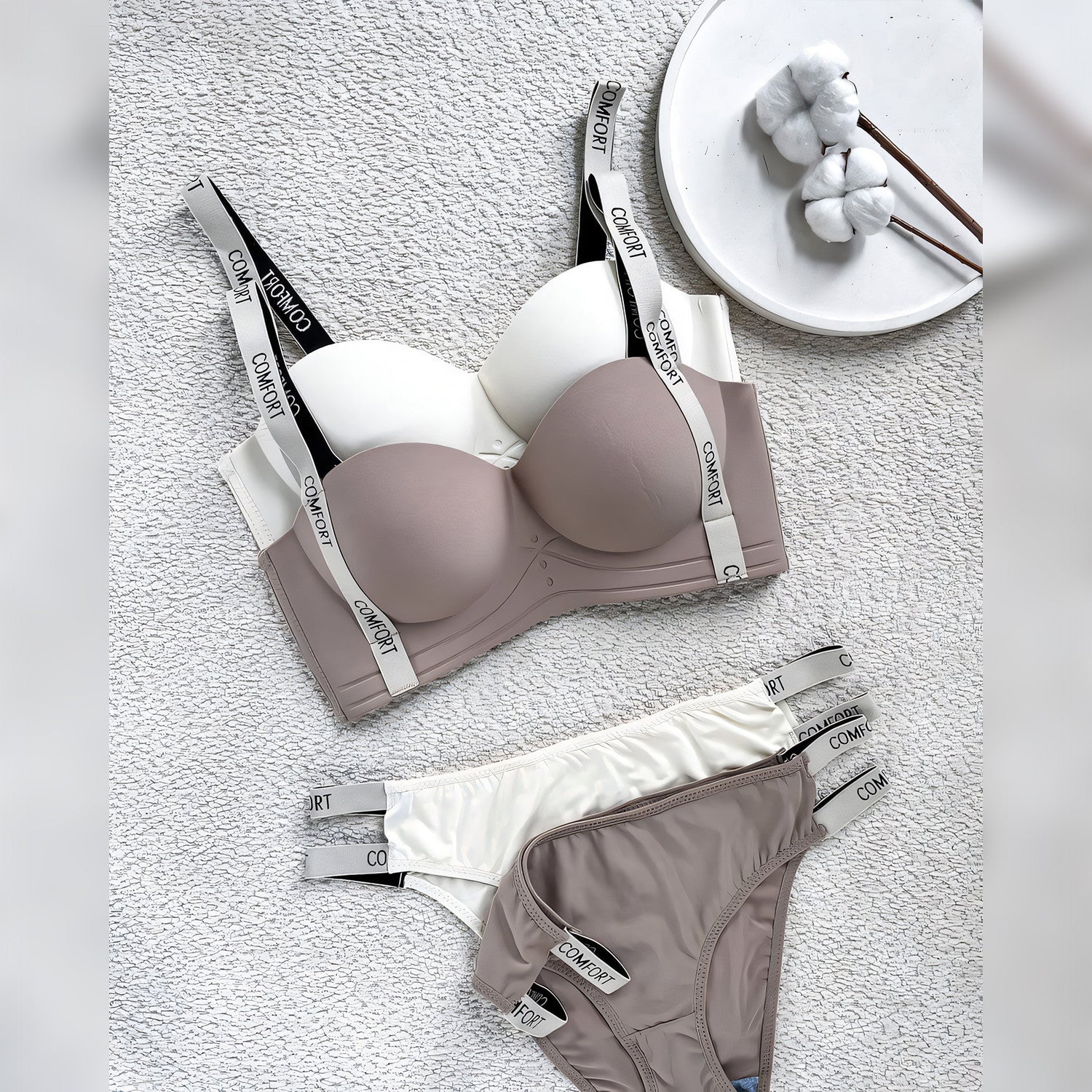 Comfort Padded Push-Up Bra Set - Undeora