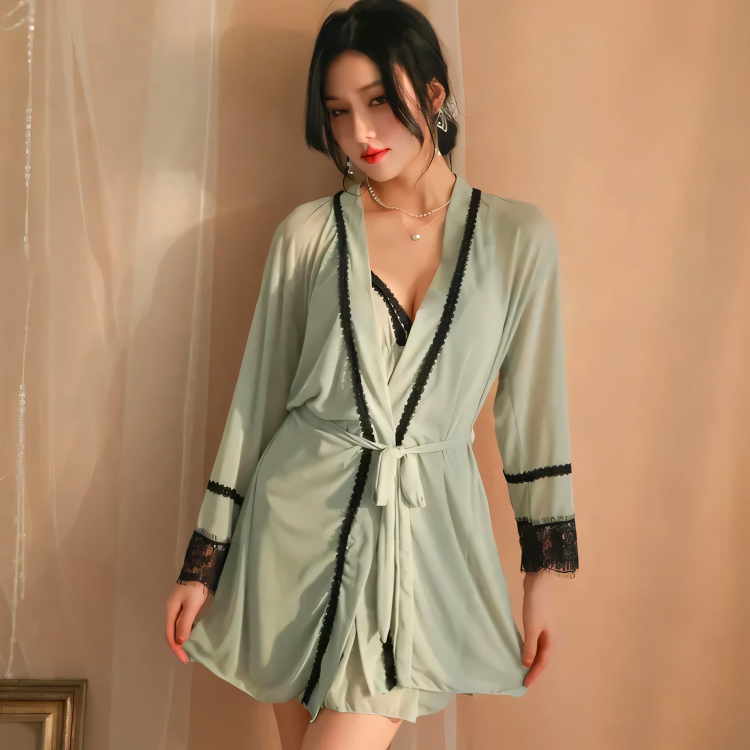 2-Pc Sexy Nighty with Gown - Undeora