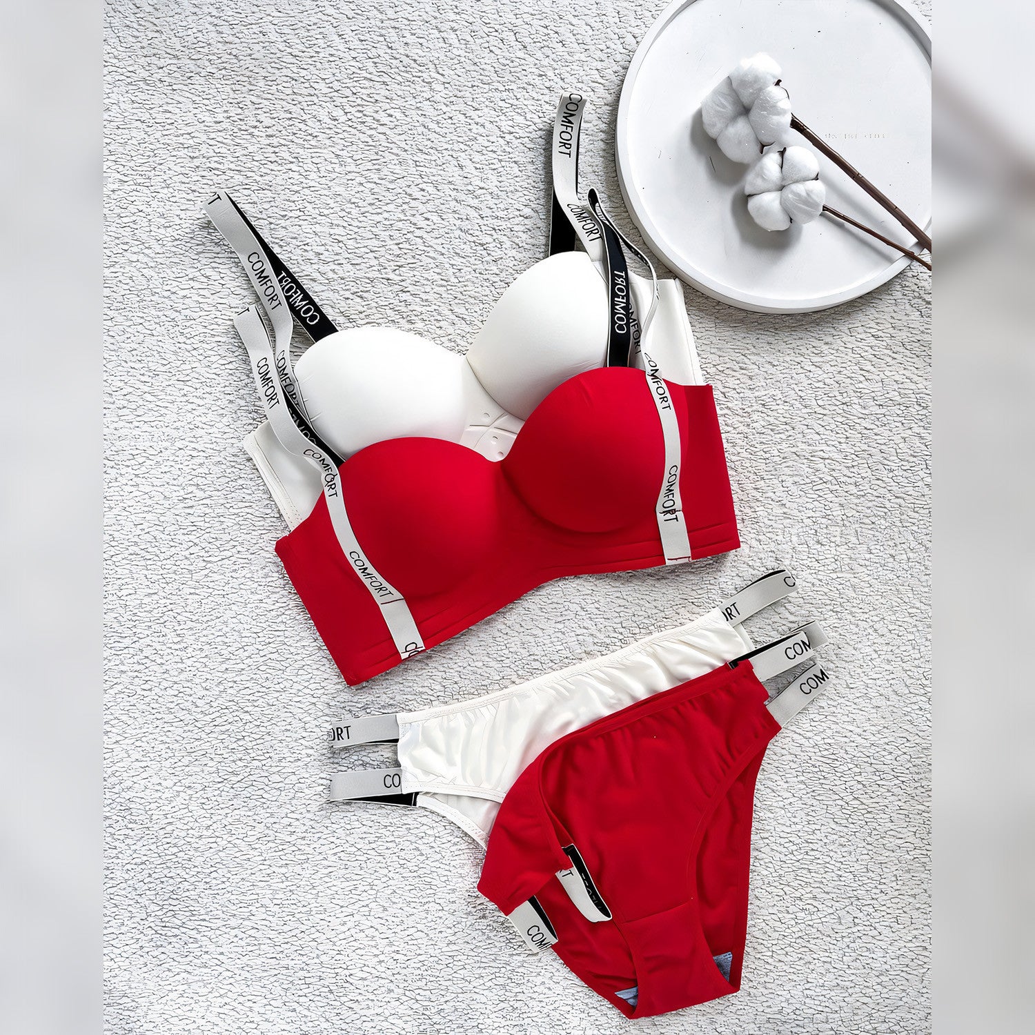 Comfort Padded Push-Up Bra Set - Undeora