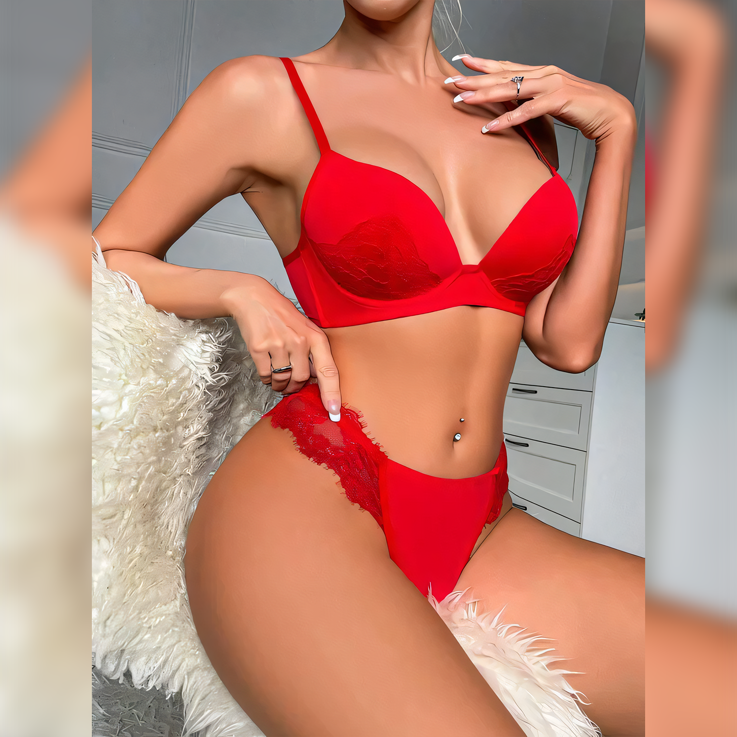Red Hot Bra Set - Undeora