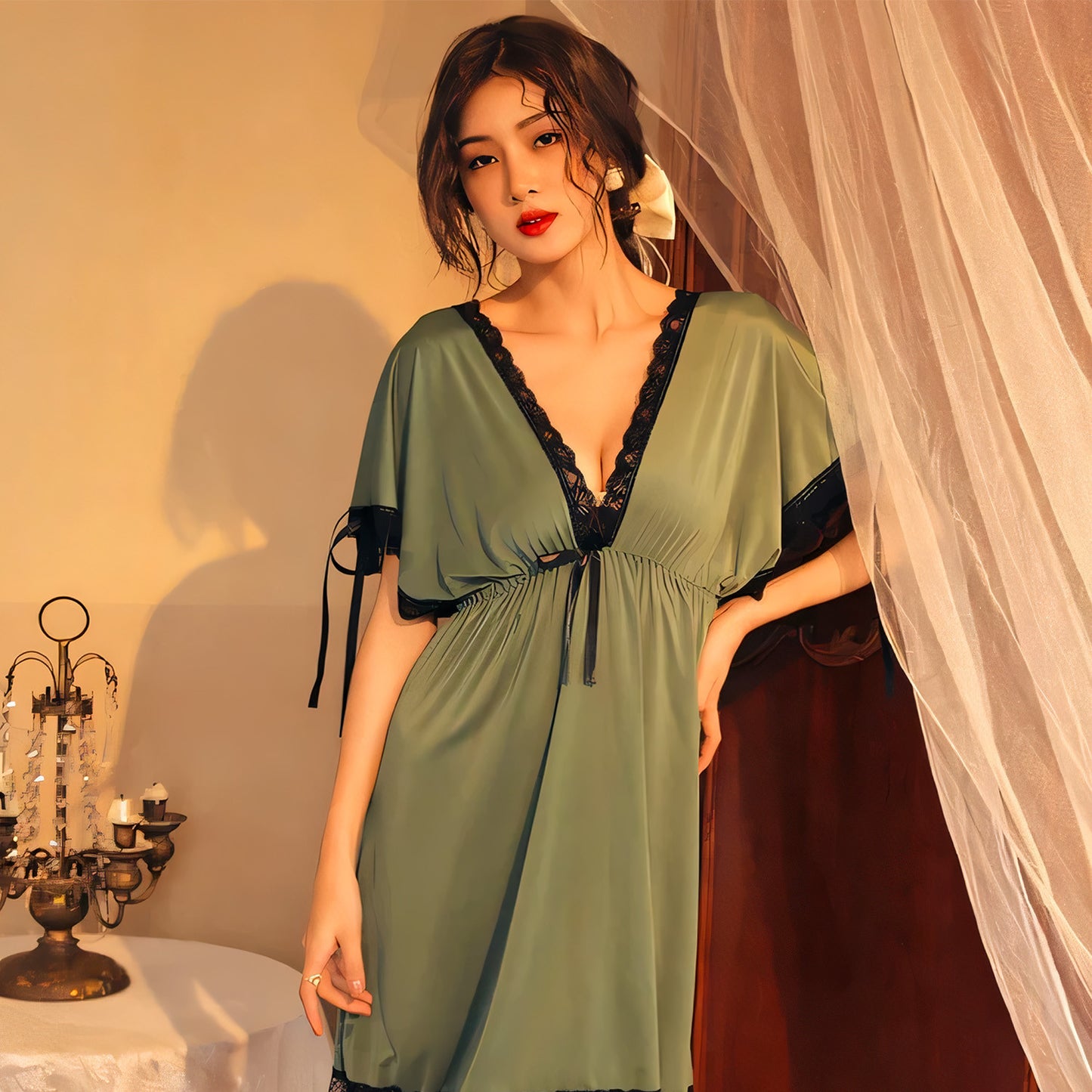 V-Neck Stylish Gown - Undeora