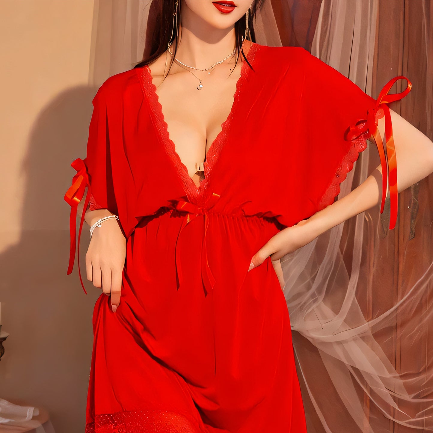 V-Neck Stylish Gown - Undeora