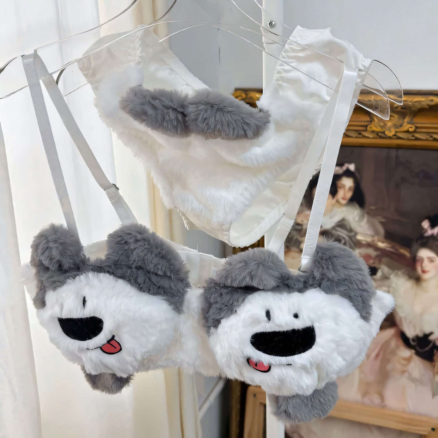 Anime Puppy Dog Plush Bra Set - Undeora