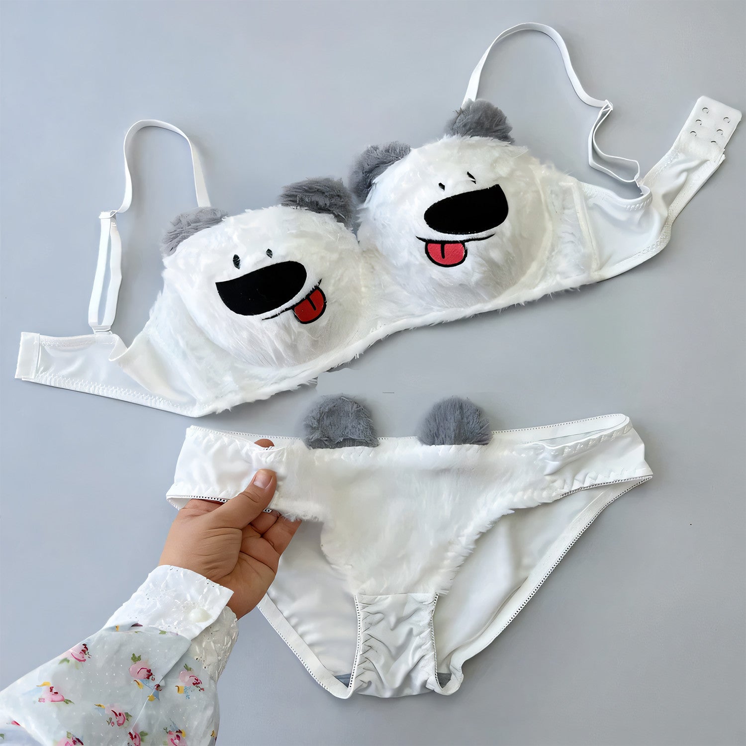 Anime Puppy Dog Plush Bra Set - Undeora