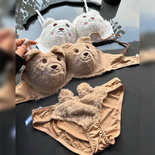 Anime Kitty Soft Push-up Bra Set - Undeora