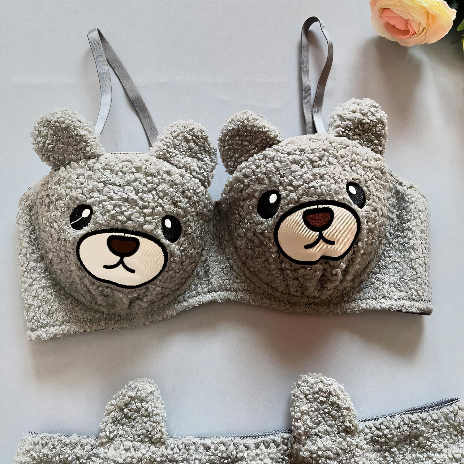 Anime Bear Soft Push-up Bra Set - Undeora